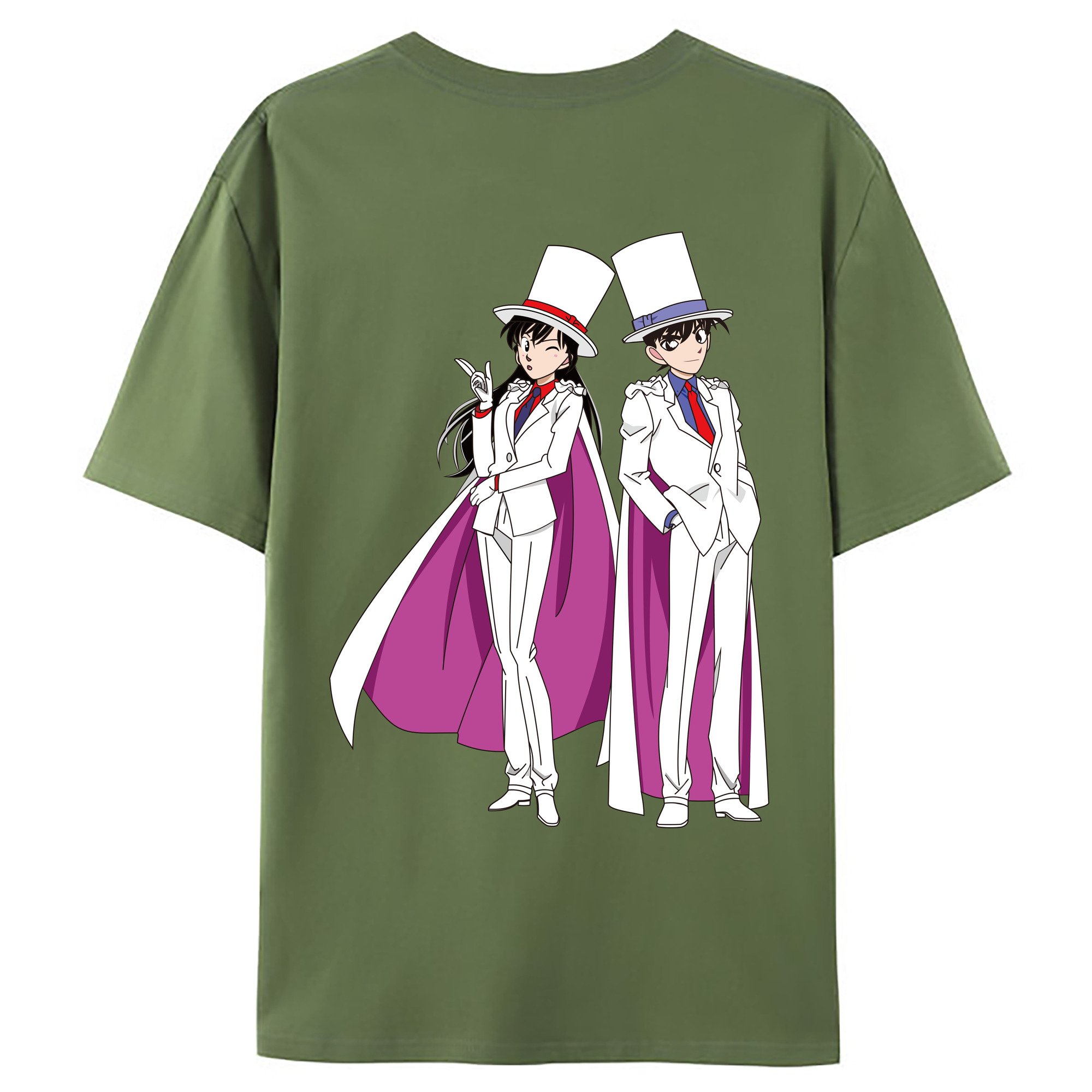 （画像用） 名探偵コナン くろば かいと Detective Conan Kuroba Kaito 綿100％ メンズ半袖Tシャツ（バックプリント） 通気性